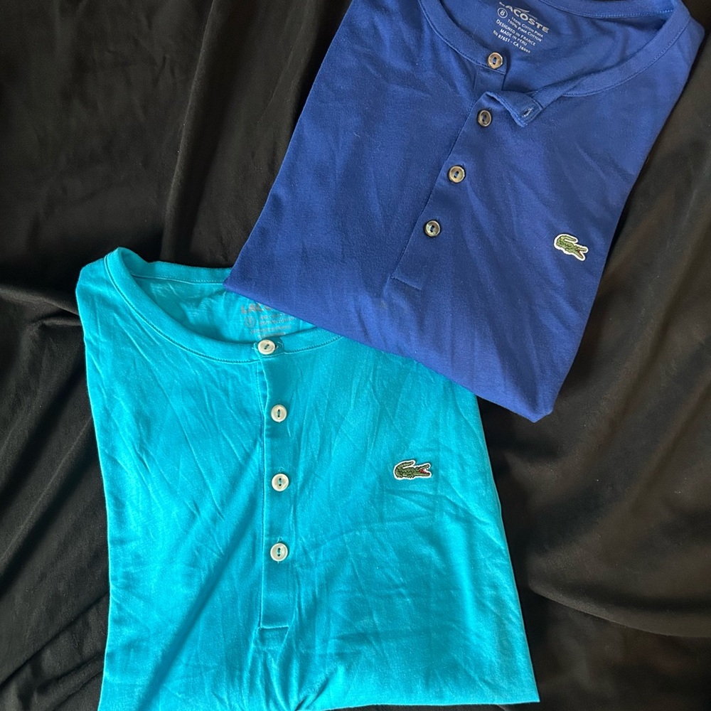 Lacoste Teal and Blue Shirts